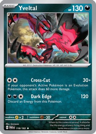 Yveltal - 118/182 118 - SV04 Paradox Rift Reverse Holofoil