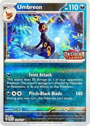 Umbreon (Obsidian Flames Stamped) 130 - Miscellaneous Cards & Products Reverse Holofoil