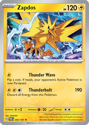 Zapdos 65 - SV06 Twilight Masquerade Reverse Holofoil