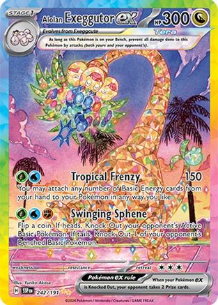 Alolan Exeggutor ex 242 - SV08 Surging Sparks Holofoil