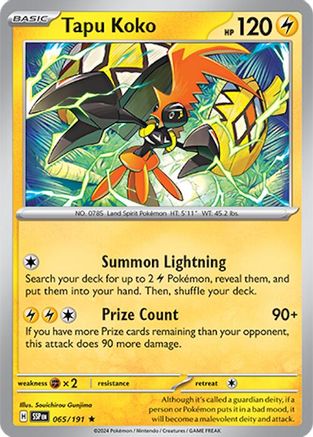 Tapu Koko 65 - SV08 Surging Sparks Holofoil