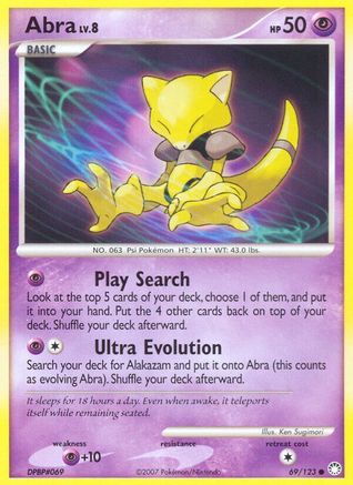 Abra 69/123 - Mysterious Treasures Reverse Holofoil