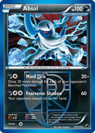 Absol 67/116 - Plasma Freeze Reverse Holofoil