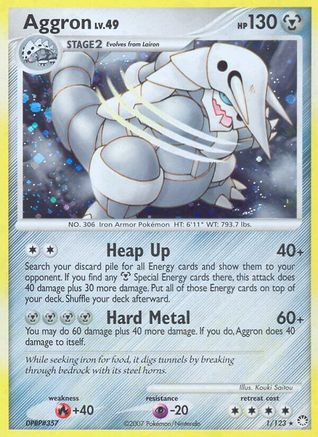 Aggron 1/123 - Mysterious Treasures Reverse Holofoil