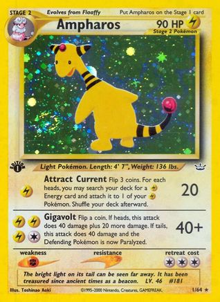 Ampharos 1/64 - Neo Revelation Unlimited Holofoil