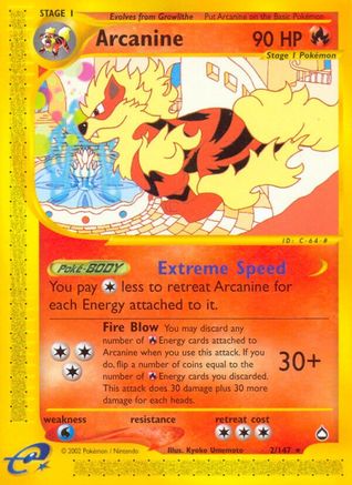 Arcanine 2/147 - Aquapolis Reverse Holofoil