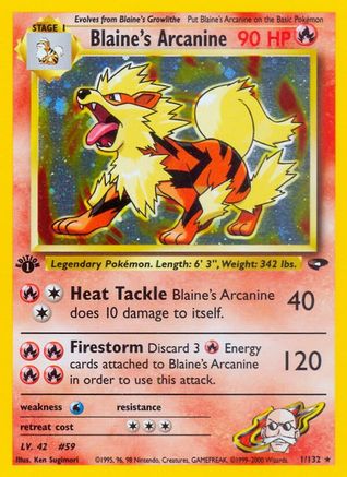 Blaine's Arcanine 1/132 - Gym Challenge 1st Edition Holofoil