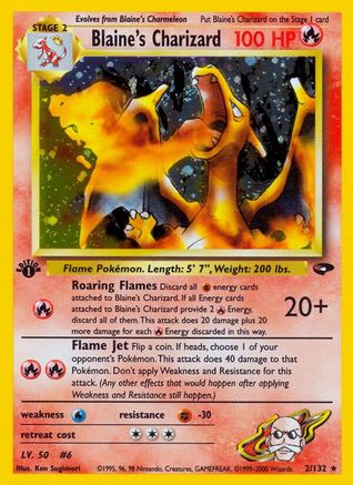 Blaine's Charizard 2/132 - Gym Challenge Unlimited Holofoil