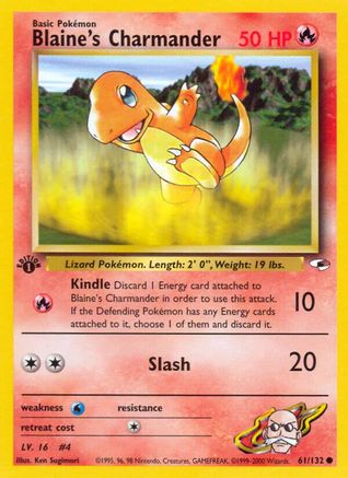 Blaine's Charmander 61/132 - Gym Heroes 1st Edition