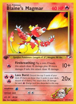 Blaine's Magmar 37/132 - Gym Heroes Unlimited