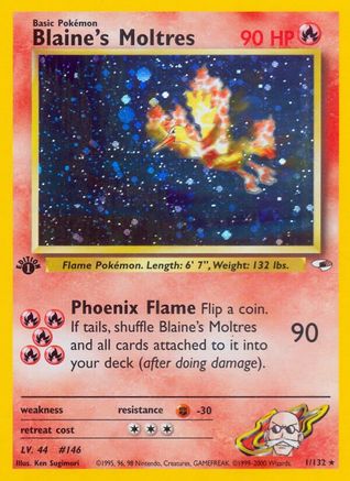 Blaine's Moltres 1/132 - Gym Heroes 1st Edition Holofoil