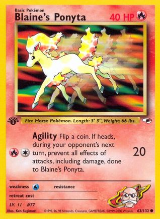 Blaine's Ponyta 63/132 - Gym Heroes Unlimited