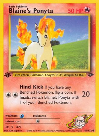 Blaine's Ponyta 64/132 - Gym Challenge 1st Edition