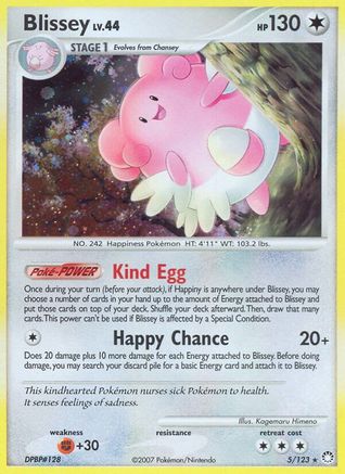 Blissey 5/123 - Mysterious Treasures Reverse Holofoil