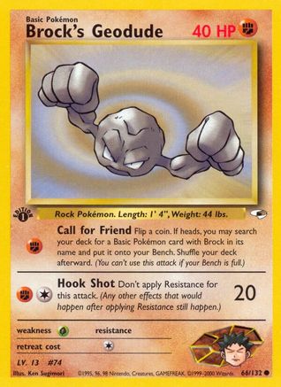 Brock's Geodude 66/132 - Gym Heroes 1st Edition