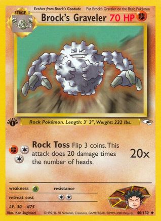 Brock's Graveler 40/132 - Gym Heroes 1st Edition