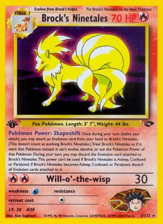 Brock's Ninetales 3/132 - Gym Challenge 1st Edition Holofoil