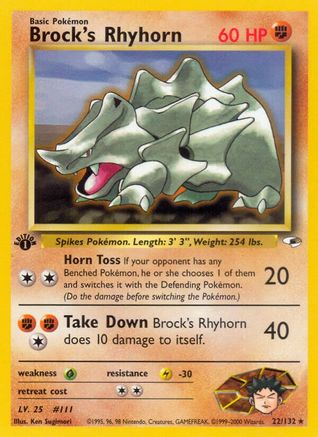 Brock's Rhyhorn 22/132 - Gym Heroes Unlimited