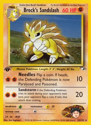 Brock's Sandslash 23/132 - Gym Heroes 1st Edition