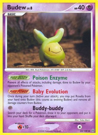 Budew 33/100 - Stormfront Reverse Holofoil