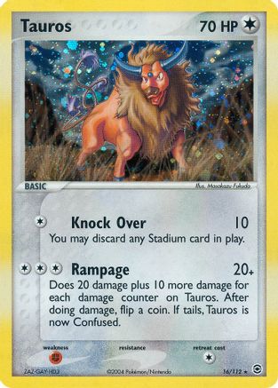 Tauros 16/112 - FireRed & LeafGreen Holofoil