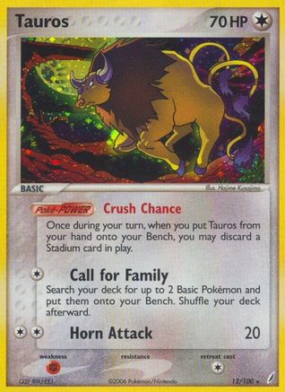 Tauros 12/100 - Crystal Guardians Holofoil