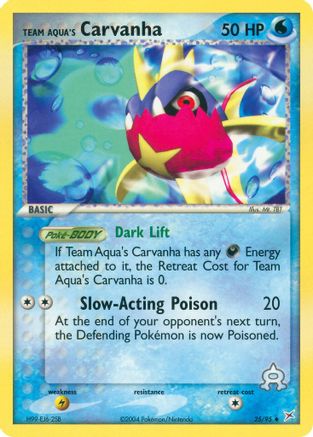 Team Aqua's Carvanha 25/95 - Team Magma vs Team Aqua Reverse Holofoil