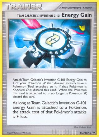 Team Galactic's Invention G-101 Energy Gain 116/127 - Platinum Reverse Holofoil