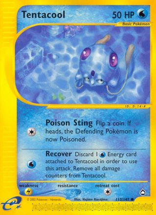 Tentacool 113/147 - Aquapolis Reverse Holofoil