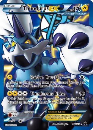 Thundurus EX (Team Plasma) (110 Full Art) 110/116 - Plasma Freeze Holofoil