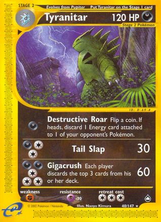 Tyranitar 40/147 - Aquapolis Reverse Holofoil