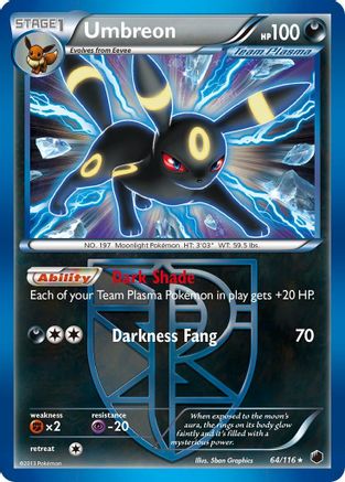 Umbreon 64/116 - Plasma Freeze Reverse Holofoil