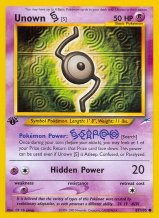 Unown [S] 87/105 - Neo Destiny 1st Edition