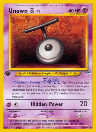 Unown [T] 88/105 - Neo Destiny 1st Edition