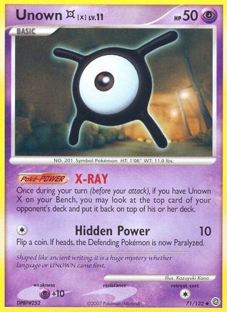 Unown X 71/132 - Secret Wonders