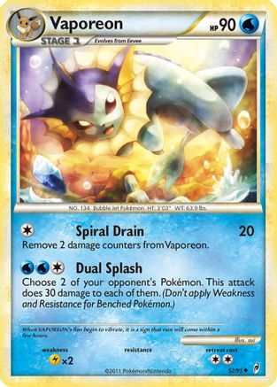 Vaporeon 52/95 - Call of Legends Reverse Holofoil