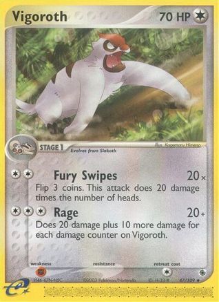 Vigoroth 47/109 - Ruby & Sapphire Reverse Holofoil