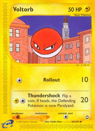 Voltorb 64/147 - Aquapolis Reverse Holofoil