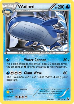 Wailord 26/124 - Dragons Exalted Holofoil