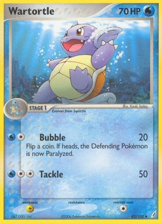 Wartortle 42/100 - Crystal Guardians Reverse Holofoil