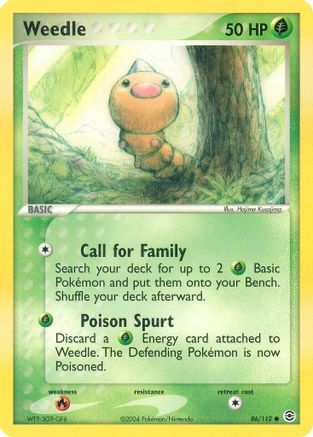 Weedle 86/112 - FireRed & LeafGreen Reverse Holofoil