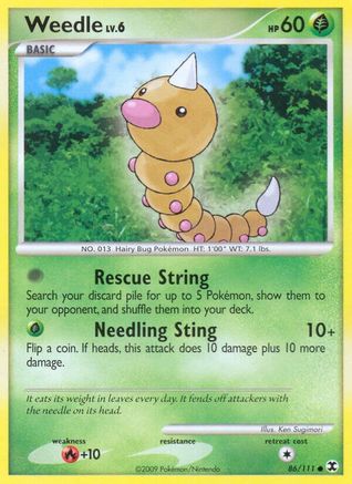 Weedle 86/111 - Rising Rivals Reverse Holofoil