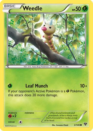 Weedle 3/146 - XY Reverse Holofoil