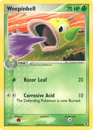 Weepinbell 51/112 - FireRed & LeafGreen Reverse Holofoil