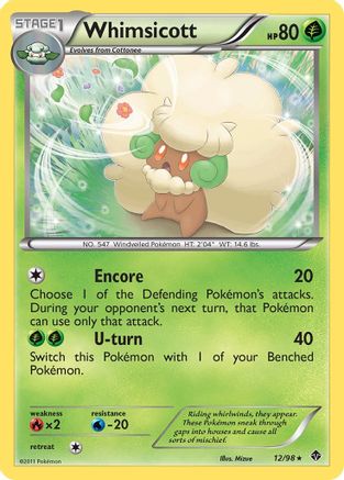 Whimsicott 12/98 - Emerging Powers Reverse Holofoil