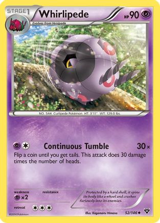 Whirlipede 52/146 - XY Reverse Holofoil