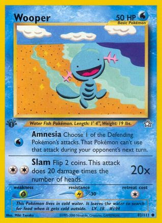 Wooper 82/111 - Neo Genesis 1st Edition