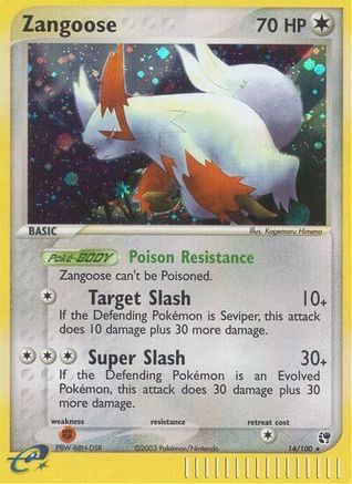 Zangoose 14/100 - Sandstorm Reverse Holofoil