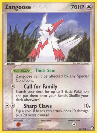 Zangoose 25/108 - Power Keepers Reverse Holofoil