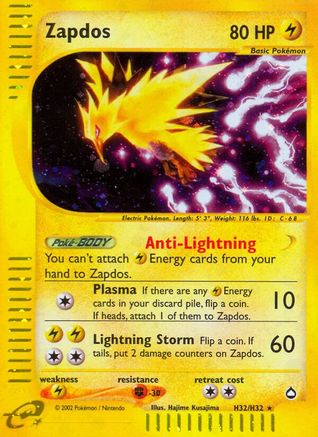 Zapdos H32/147 - Aquapolis Holofoil